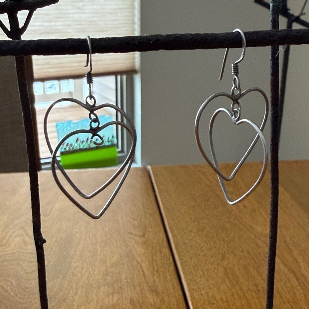 Double hearted SS earrings